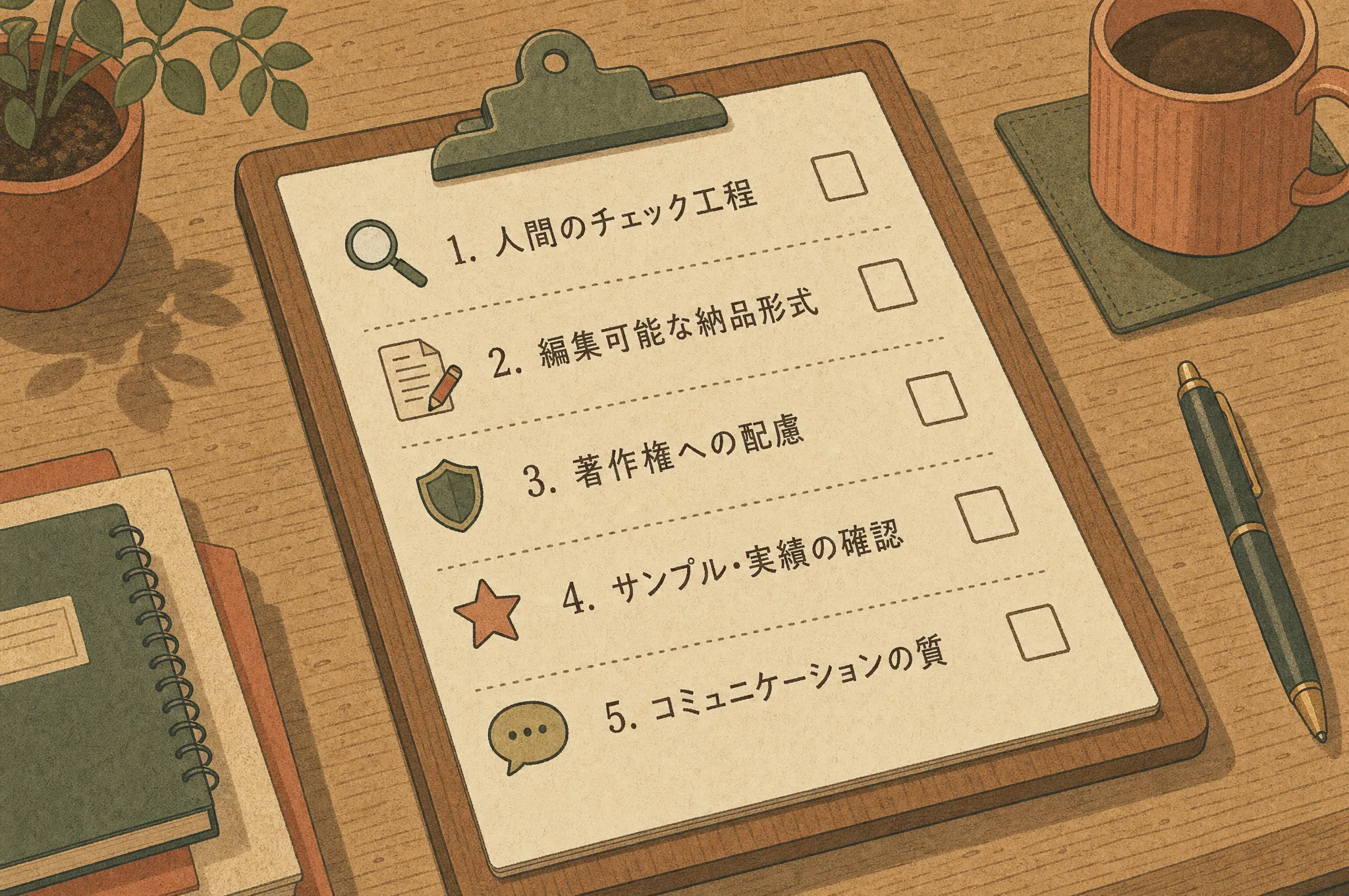 依頼先を選ぶ5つの基準
